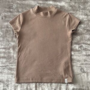 Abercrombie Kids Brown Short Sleeve Mock Neck Top